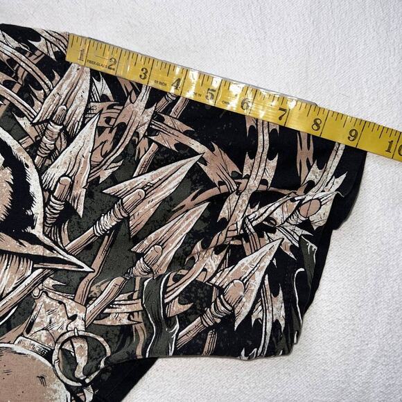 7.62 Design Black/Beige Skull Army "Never Accept Defeat" Graphic Shirt- XL - Picture 10 of 13